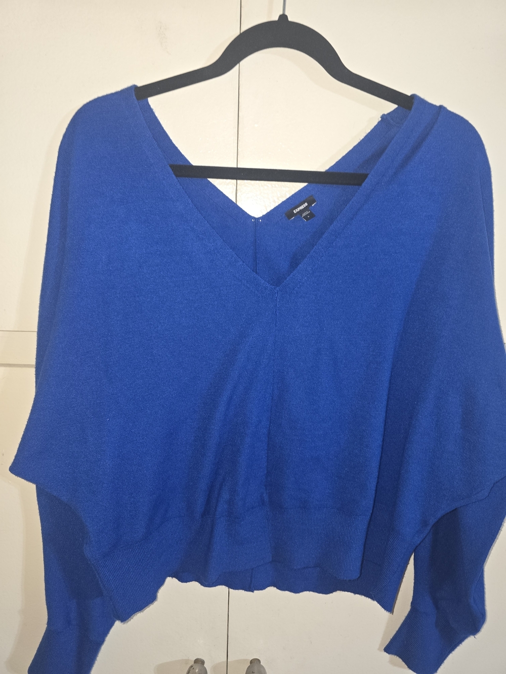 Express Electric Blue V-Neck Sweater